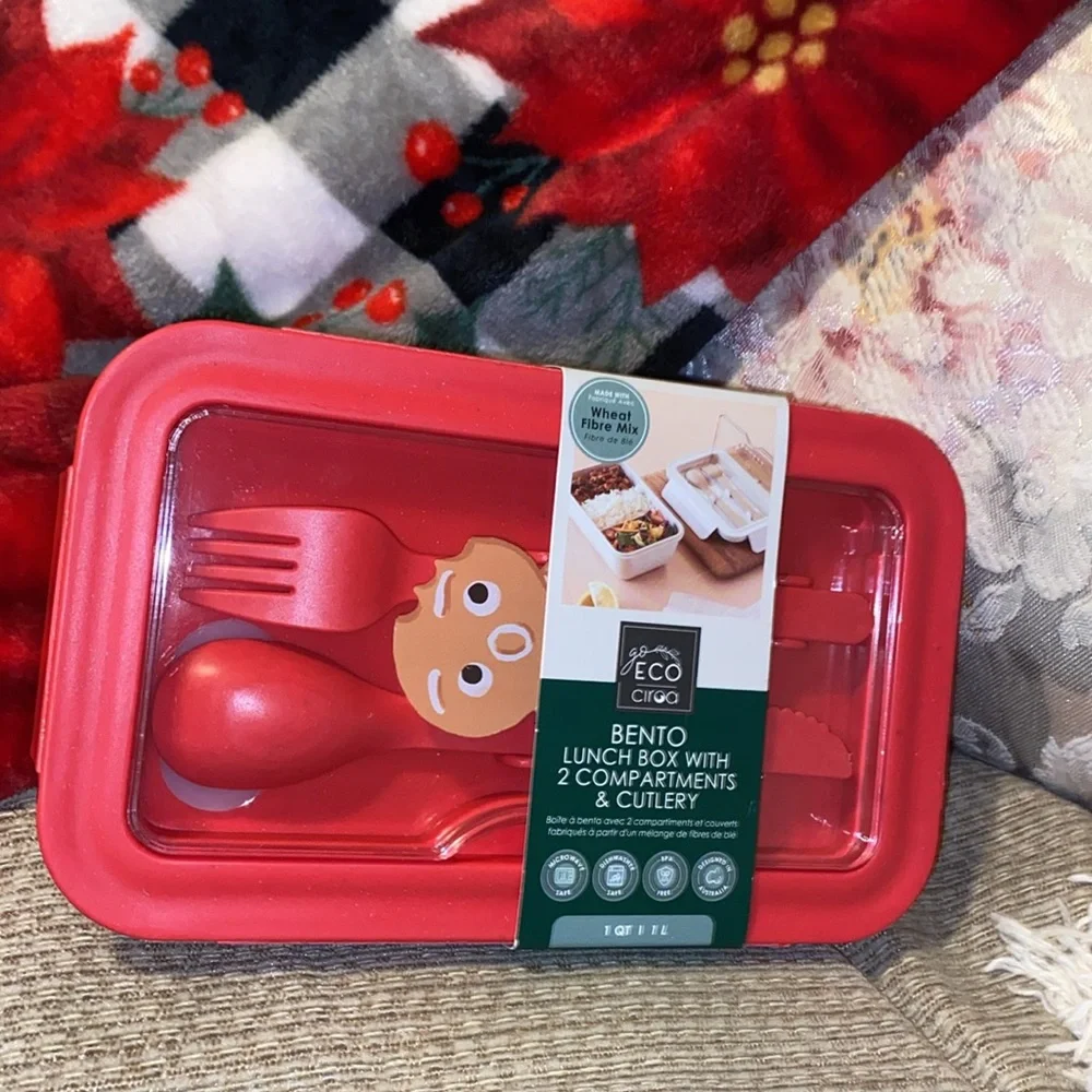 ❤️NWT ECO Circoa Bento Lunch Box within 2 Compartments & Cutlery
